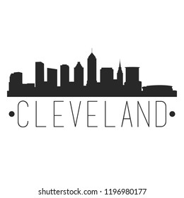 Cleveland Ohio Skyline. Silhouette City Design Vector Famous Monuments.