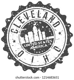 Cleveland Ohio Travel Stamp Icon City Design Tourism Export Seal