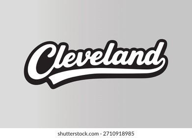 Cleveland Script Lettering Wordmark Vector