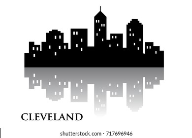 Cleveland Skyline City Logo Vector