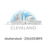 Cleveland skyline cityscape vector illustration