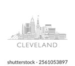 Cleveland skyline cityscape vector illustration