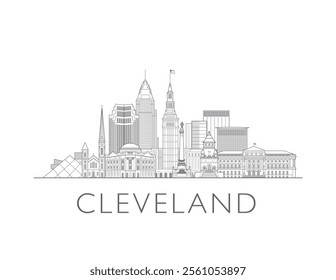 Cleveland skyline cityscape vector illustration