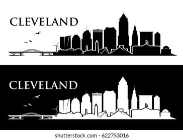 Cleveland Skyline - Ohio - Vector Illustration