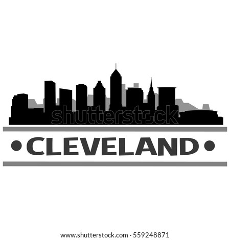 Cleveland Skyline Silhouette Stock Vector (Royalty Free) 559248871 ...