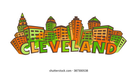 Cleveland Skyline silhouette. Vector