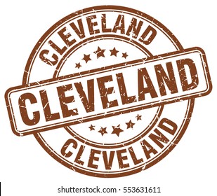 Cleveland. stamp. brown round grunge vintage Cleveland sign