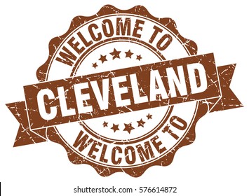 Cleveland. Welcome to Cleveland stamp