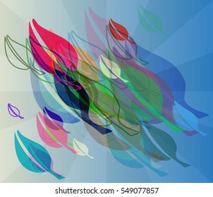 clever advertising in freedom, cover around light leaves vector background