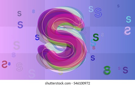 clever Alphabet S beside backdrop, picture in graphic order
