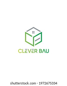 Clever Bau real estate vector logo template 