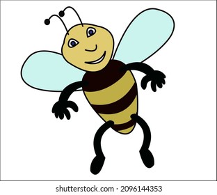 A clever bee. Vector illustration.