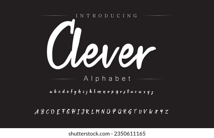 Clever Best Alphabet Painting Paint Brush Beauty Script Logotype Font lettering handwritten