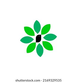  clever bird leaf logo template