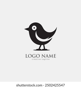 Clever bird, bird love, intelligent, bird, swift, fly  logo fully editable vector template