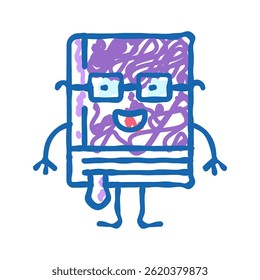 clever book character doodle icon sketch vector. clever book character sign. isolated symbol illustration