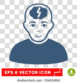 Clever Boy EPS vector pictogram. Illustration style is flat iconic blue symbol on chess transparent background.