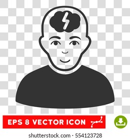 Clever Boy EPS vector pictograph. Illustration style is flat iconic gray symbol on chess transparent background.