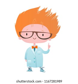 Clever boy. Vector illustration.