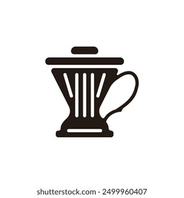 Clever coffee dripper icon. Flat silhouette version.