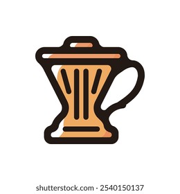 Clever coffee dripper outline icon for graphic design, apps and websites