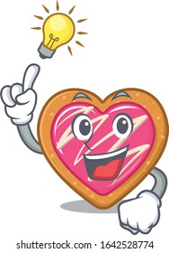 a clever cookie heart cartoon character style have an idea gesture