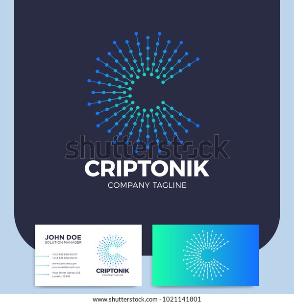 Clever and creative dots or point\
crypto letter c logo smart and idea logotype. Crypto\
logo