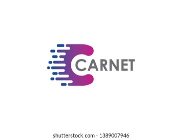 Clever and creative, dots or point letter C logo. Smart and idea logotype - Vector