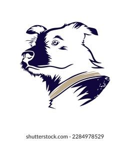 a clever, cute and adorable dog illustration logo