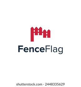 a clever design combination between a fence and a red flag