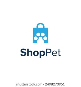 A clever design combination between a shopping bag and a paw into a unique design