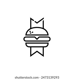 the clever design combination of burger and certified becomes a unique design