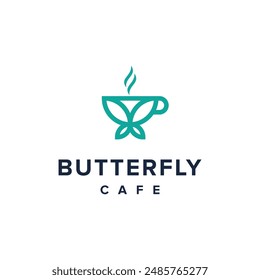 The clever design combination of butterfly and cafe cup becomes a unique design