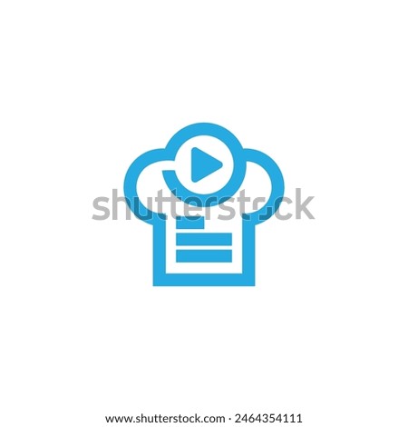 The clever design combination of the chef's hat, recipe and play button makes for a unique design