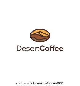 the clever design combination of desert and coffee beans makes for a unique design