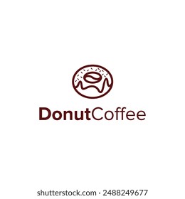 the clever design combination of donuts and coffee becomes a unique design