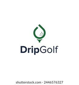 a clever design combination of golf tee, letter d and drip for the sports industry