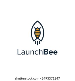 the clever design combination of launch and bee becomes a unique design