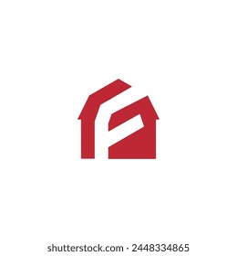 clever design combination of letter f and barn for agricultural industry
