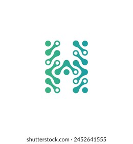 clever design combination of letter h and technology