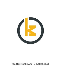 The clever design combination of the letter KM and key creates a unique design