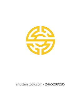 The clever design combination of the letter S and the maze makes for a unique design