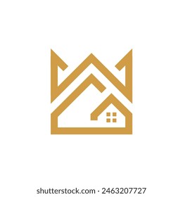 The clever design combination of letters WG, crown and house creates a unique design