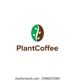 The clever design combination of plants and coffee beans creates a unique design