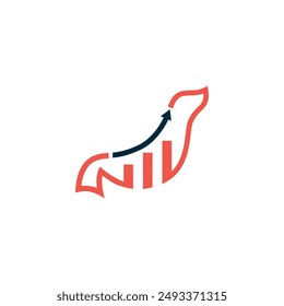 The clever design combination of seal and bar chart creates a unique design