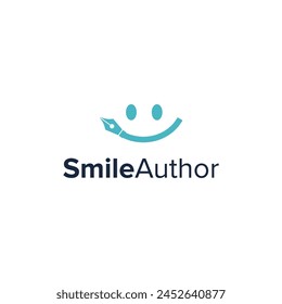 clever design combination of smile and pen author