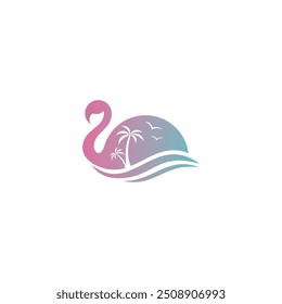 Eine clevere Designkombination aus Schwan und Strand zu einem einzigartigen Design