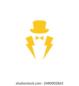 The clever design combination of tuxedo and lightning bolt creates a unique design