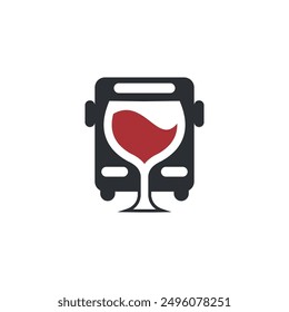 A clever design combination of a wine glass and a bus into a unique design
