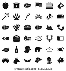Clever dog icons set. Simple style of 36 clever dog vector icons for web isolated on white background